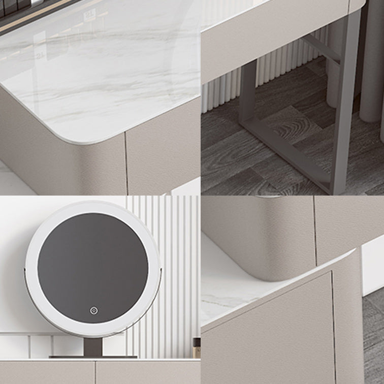 Contemporary 30.7" Height Stone Top Table Makeup Vanity with Drawers