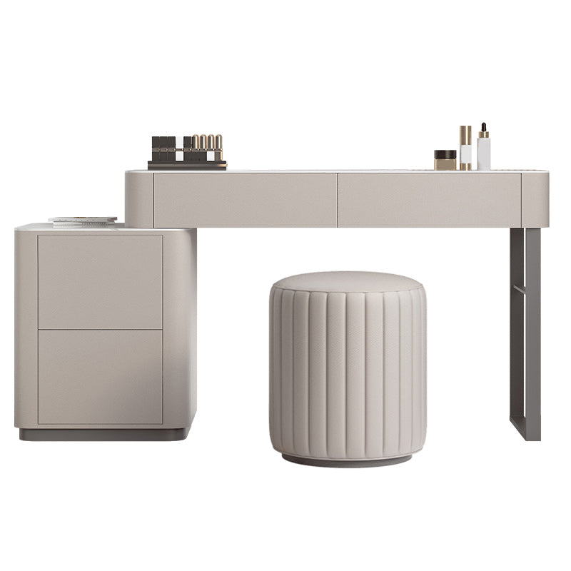 Contemporary 30.7" Height Stone Top Table Makeup Vanity with Drawers
