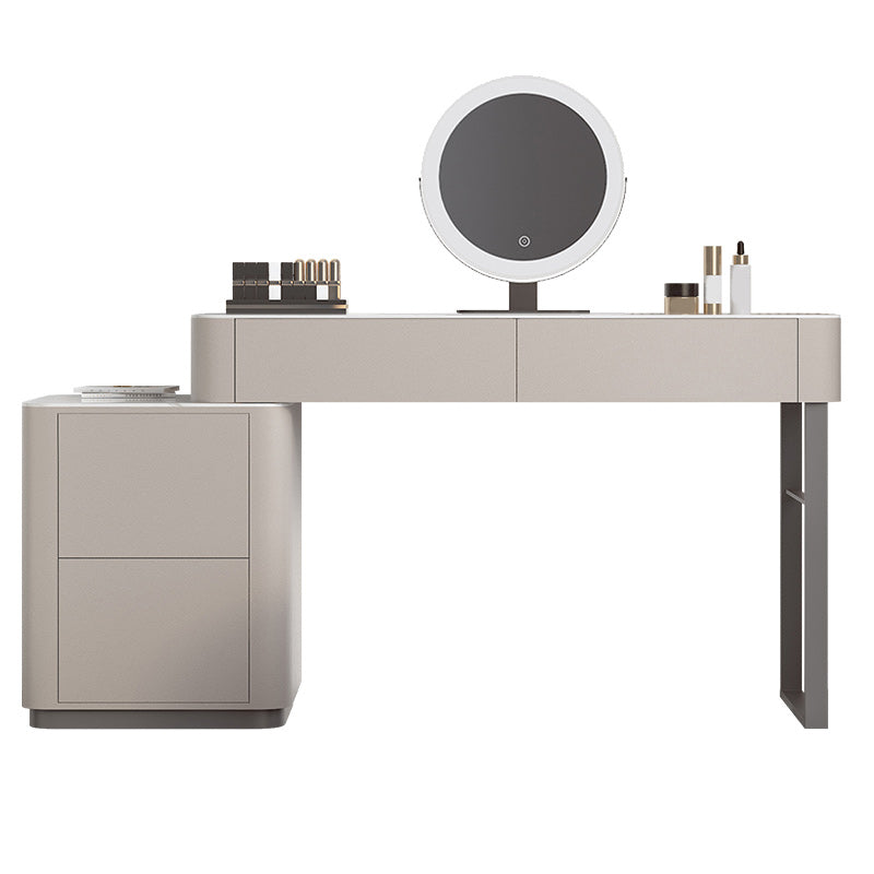Contemporary 30.7" Height Stone Top Table Makeup Vanity with Drawers