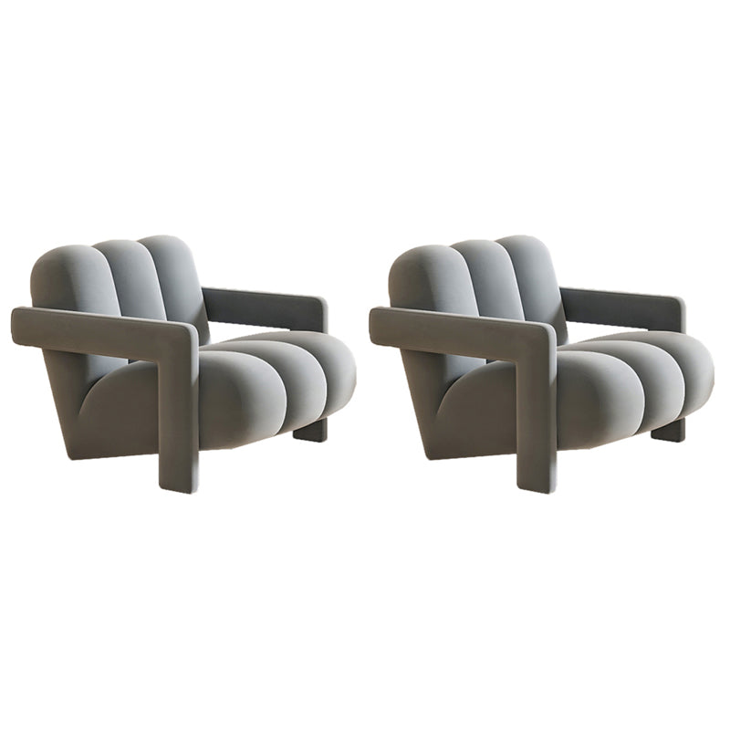 Scandinavian Arms Included Lounge Chair Solid Color Living Room Armchair Grey Flannel 2 Piece Set Clearhalo 'Accent Chairs' 'accent_chairs' 'Chairs & Seating' 'furn' 'furn_accent_chairs' 'Furniture' 'Living Room Furniture' 6907248