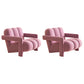 Scandinavian Arms Included Lounge Chair Solid Color Living Room Armchair Pink Flannel 2 Piece Set Clearhalo 'Accent Chairs' 'accent_chairs' 'Chairs & Seating' 'furn' 'furn_accent_chairs' 'Furniture' 'Living Room Furniture' 6907249