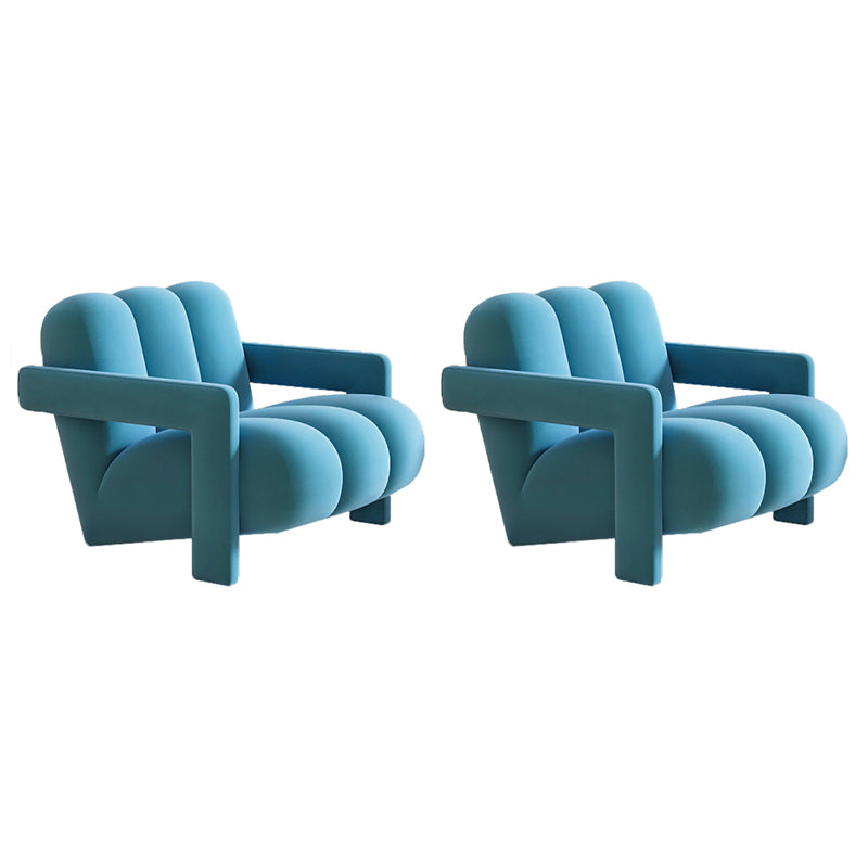 Scandinavian Arms Included Lounge Chair Solid Color Living Room Armchair Blue Flannel 2 Piece Set Clearhalo 'Accent Chairs' 'accent_chairs' 'Chairs & Seating' 'furn' 'furn_accent_chairs' 'Furniture' 'Living Room Furniture' 6907251