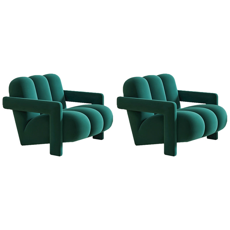 Scandinavian Arms Included Lounge Chair Solid Color Living Room Armchair Blackish Green Flannel 2 Piece Set Clearhalo 'Accent Chairs' 'accent_chairs' 'Chairs & Seating' 'furn' 'furn_accent_chairs' 'Furniture' 'Living Room Furniture' 6907253