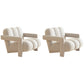 Scandinavian Arms Included Lounge Chair Solid Color Living Room Armchair Off-White Flannel 2 Piece Set Clearhalo 'Accent Chairs' 'accent_chairs' 'Chairs & Seating' 'furn' 'furn_accent_chairs' 'Furniture' 'Living Room Furniture' 6907255