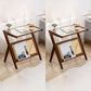 Asian Style Accent Side Table Wood and Glass with Storage and Shelf Corner Table 22"L x 15"W x 22"H Tan 2 Clearhalo 'Coffee & Accent Tables' 'End & Side Tables' 'end_side_tables' 'furn' 'furn_end_side_tables' 'Furniture' 'Living Room Furniture' 6907324