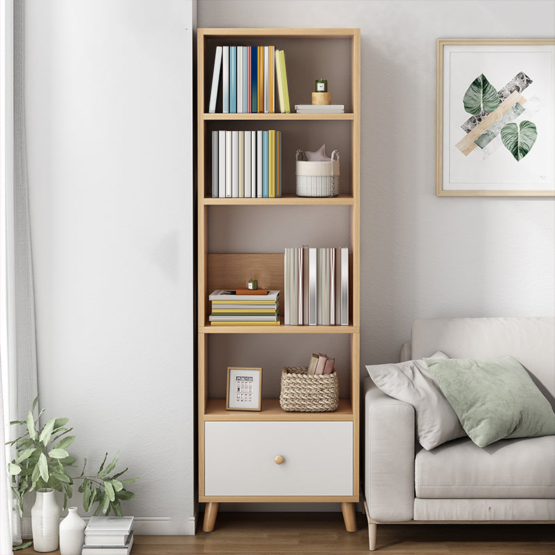 19.69" Long 1 - Drawer Accent Chest Wooden Chest with Shelves 19.7"L x 11.8"W x 70.9"H Natural Clearhalo 'Cabinets & Chests' 'cabinets_chests' 'furn' 'furn_cabinets_chests' 'Furniture' 'Living Room Furniture' 6907335