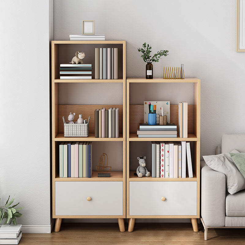 19.69" Long 1 - Drawer Accent Chest Wooden Chest with Shelves 20"L x 12"W x 59"H + 20"L x 12"W x 47"H Natural Clearhalo 'Cabinets & Chests' 'cabinets_chests' 'furn' 'furn_cabinets_chests' 'Furniture' 'Living Room Furniture' 6907338