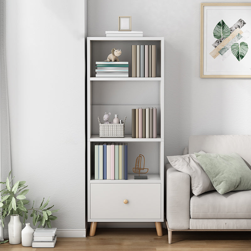 19.69" Long 1 - Drawer Accent Chest Wooden Chest with Shelves 20"L x 12"W x 59"H White Clearhalo 'Cabinets & Chests' 'cabinets_chests' 'furn' 'furn_cabinets_chests' 'Furniture' 'Living Room Furniture' 6907343