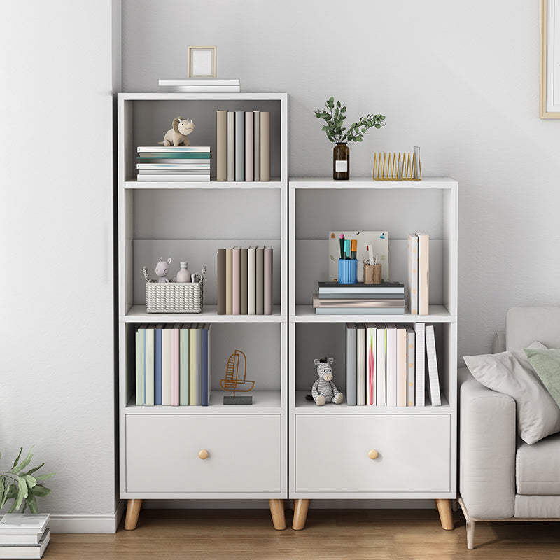 19.69" Long 1 - Drawer Accent Chest Wooden Chest with Shelves 20"L x 12"W x 59"H + 20"L x 12"W x 47"H White Clearhalo 'Cabinets & Chests' 'cabinets_chests' 'furn' 'furn_cabinets_chests' 'Furniture' 'Living Room Furniture' 6907347