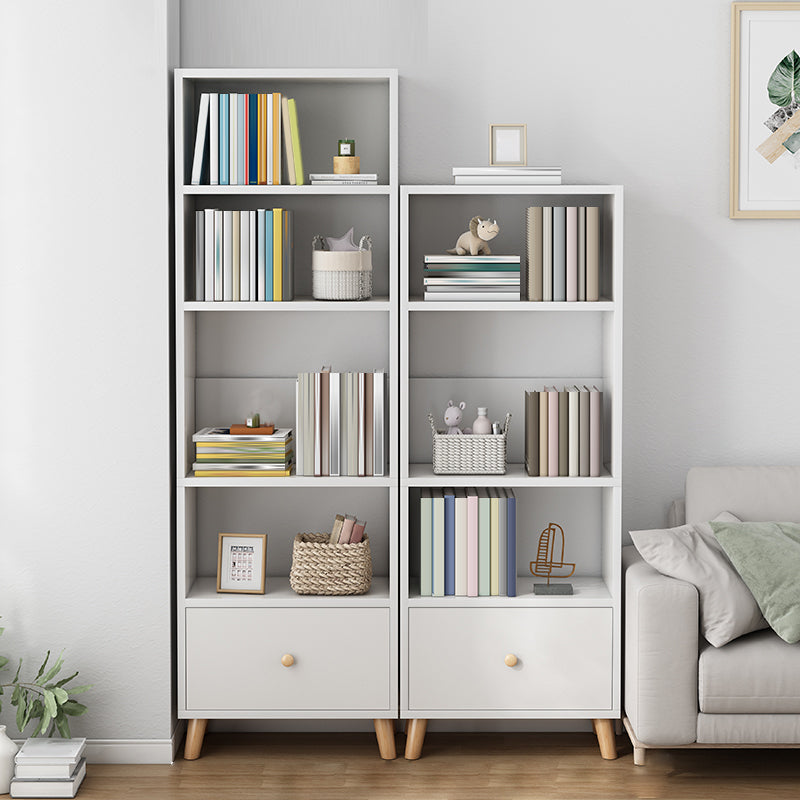 19.69" Long 1 - Drawer Accent Chest Wooden Chest with Shelves 20"L x 12"W x 71"H + 20"L x 12"W x 59"H White Clearhalo 'Cabinets & Chests' 'cabinets_chests' 'furn' 'furn_cabinets_chests' 'Furniture' 'Living Room Furniture' 6907349