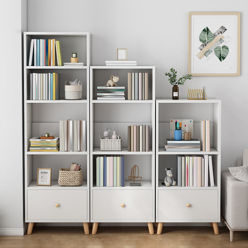 19.69" Long 1 - Drawer Accent Chest Wooden Chest with Shelves 20"L x 12"W x 71"H + 20"L x 12"W x 59"H + 20"L x 12"W x 47"H White Clearhalo 'Cabinets & Chests' 'cabinets_chests' 'furn' 'furn_cabinets_chests' 'Furniture' 'Living Room Furniture' 6907351