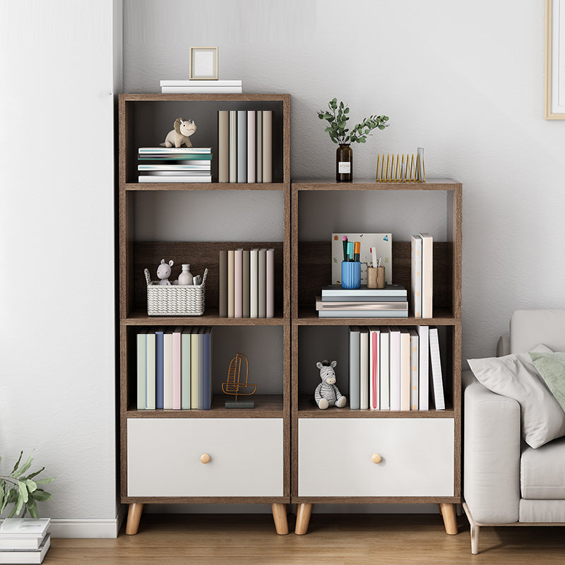 19.69" Long 1 - Drawer Accent Chest Wooden Chest with Shelves 20"L x 12"W x 59"H + 20"L x 12"W x 47"H Brown Clearhalo 'Cabinets & Chests' 'cabinets_chests' 'furn' 'furn_cabinets_chests' 'Furniture' 'Living Room Furniture' 6907355