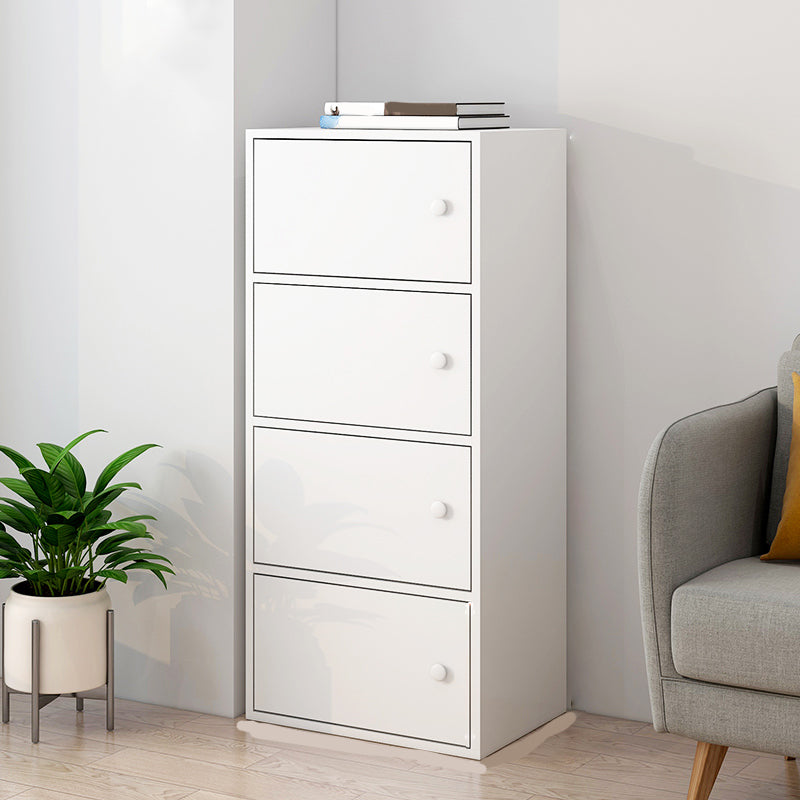 Modern Wooden Accent Cabinet Knobs Handle Design Storage Cabinet 16"L x 12"W x 40"H White Clearhalo 'Cabinets & Chests' 'cabinets_chests' 'furn' 'furn_cabinets_chests' 'Furniture' 'Living Room Furniture' 6907510