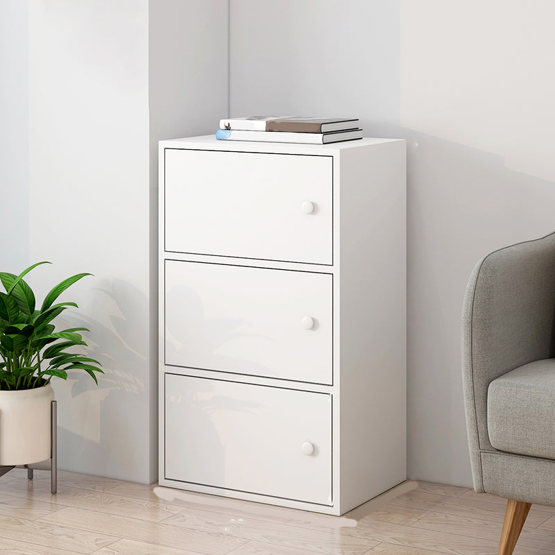 Modern Wooden Accent Cabinet Knobs Handle Design Storage Cabinet 15.7"L x 11.8"W x 30.7"H White Clearhalo 'Cabinets & Chests' 'cabinets_chests' 'furn' 'furn_cabinets_chests' 'Furniture' 'Living Room Furniture' 6907514