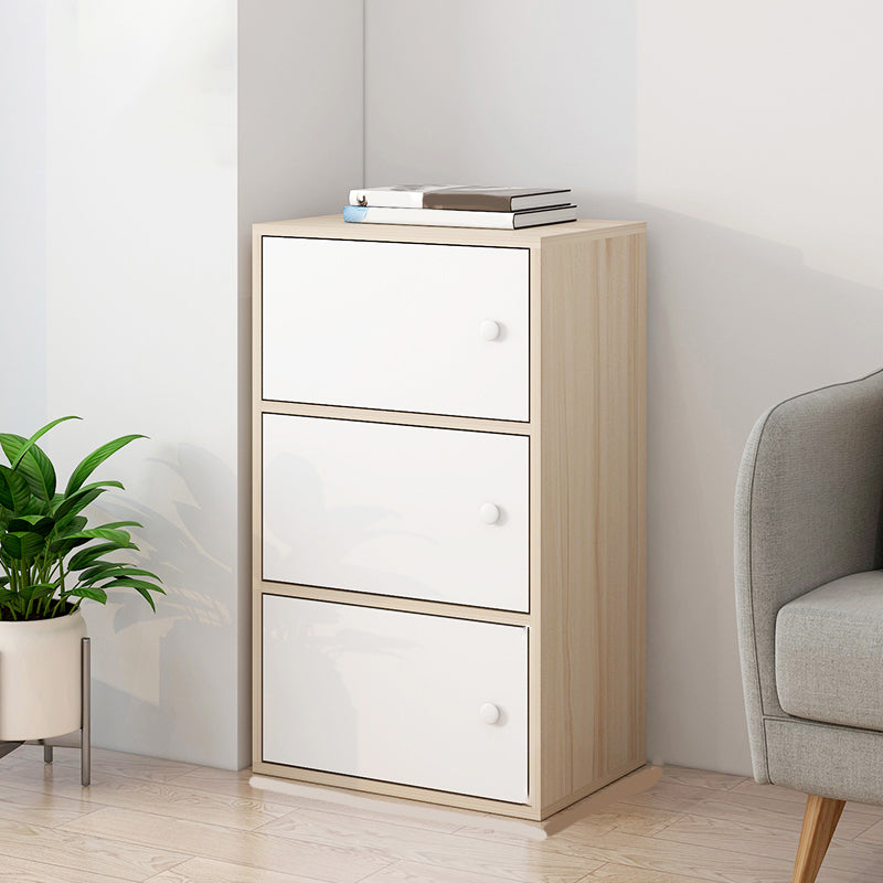 Modern Wooden Accent Cabinet Knobs Handle Design Storage Cabinet 15.7"L x 11.8"W x 30.7"H Natural Wood White Clearhalo 'Cabinets & Chests' 'cabinets_chests' 'furn' 'furn_cabinets_chests' 'Furniture' 'Living Room Furniture' 6907517