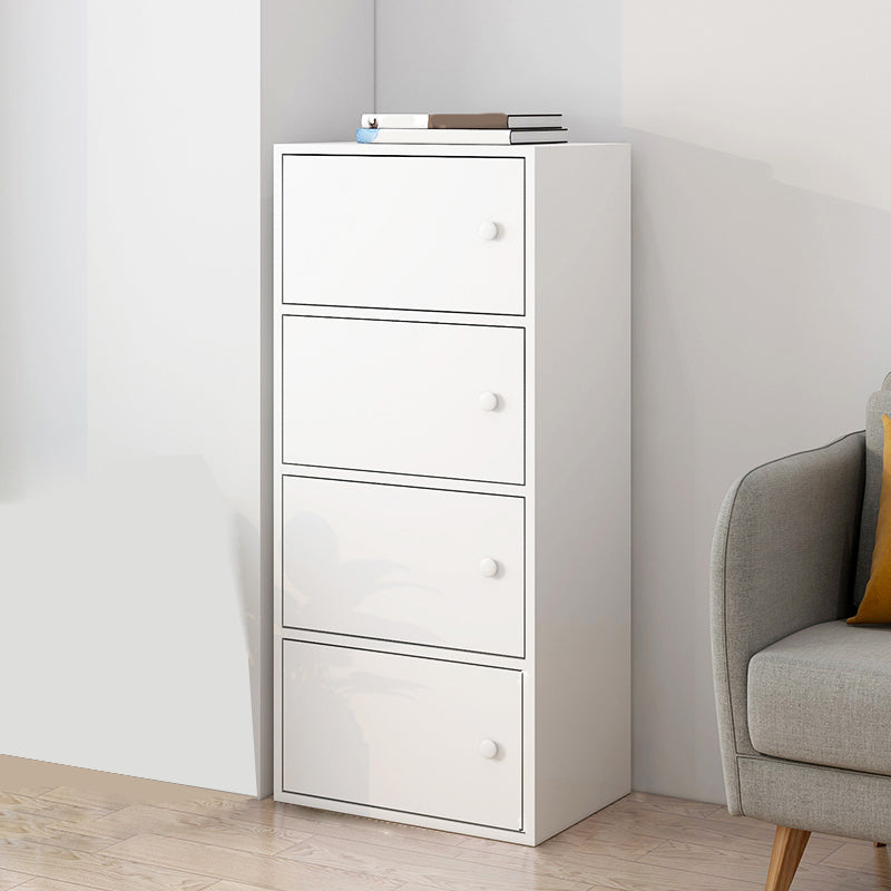 Modern Wooden Accent Cabinet Knobs Handle Design Storage Cabinet 15.7"L x 9.4"W x 40.4"H White Clearhalo 'Cabinets & Chests' 'cabinets_chests' 'furn' 'furn_cabinets_chests' 'Furniture' 'Living Room Furniture' 6907521