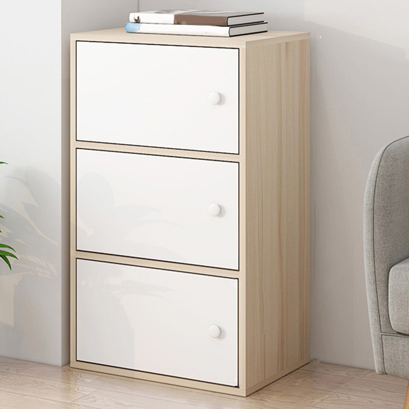 Modern Wooden Accent Cabinet Knobs Handle Design Storage Cabinet 15.7"L x 9.4"W x 30.7"H Natural Wood White Clearhalo 'Cabinets & Chests' 'cabinets_chests' 'furn' 'furn_cabinets_chests' 'Furniture' 'Living Room Furniture' 6907527