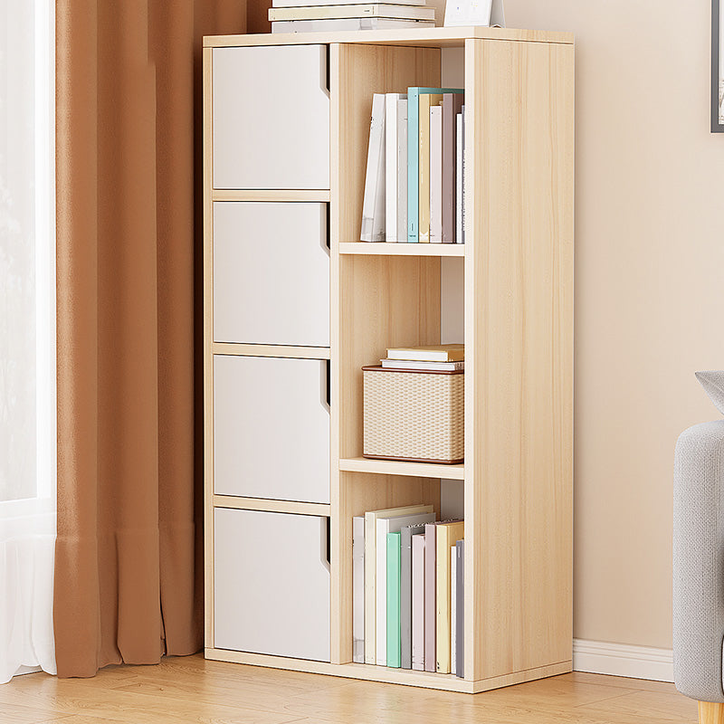 Modern Wooden Accent Cabinet Knobs Handle Design Storage Cabinet 19.7"L x 9.8"W x 40.2"H Natural Wood White Clearhalo 'Cabinets & Chests' 'cabinets_chests' 'furn' 'furn_cabinets_chests' 'Furniture' 'Living Room Furniture' 6907534