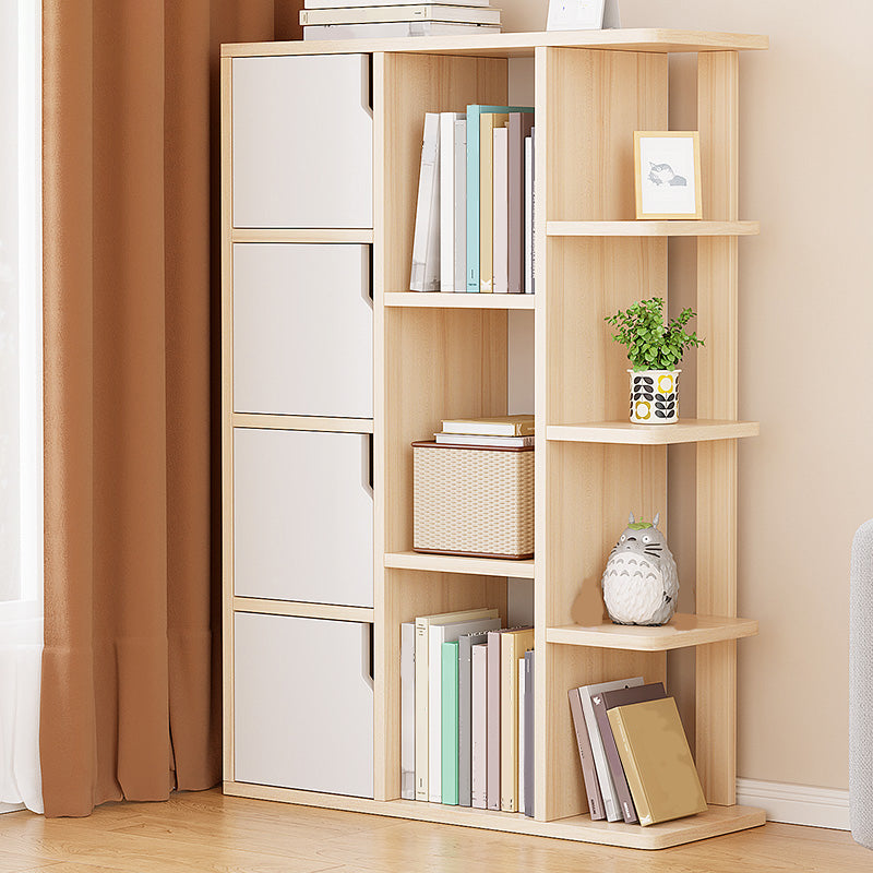 Modern Wooden Accent Cabinet Knobs Handle Design Storage Cabinet 26"L x 11"W x 46"H Natural Wood White Clearhalo 'Cabinets & Chests' 'cabinets_chests' 'furn' 'furn_cabinets_chests' 'Furniture' 'Living Room Furniture' 6907536