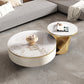 Slate Glam Table basse ronde gigogne avec tiroir