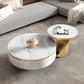 Slate Glam Table basse ronde gigogne avec tiroir