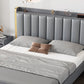 Modern Solid Wood Standard Bed Headboard Bed Frame with Golden Legs