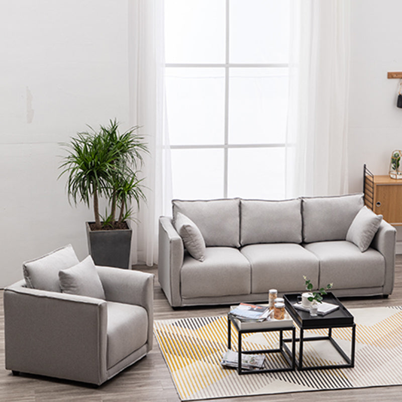 Contemporary Sofa with 2 Pillows Square Arm Living Room Settee Clearhalo 'furn' 'furn_sofas' 'Furniture' 'Living Room Furniture' 'Sofa' 'sofas' 6907616