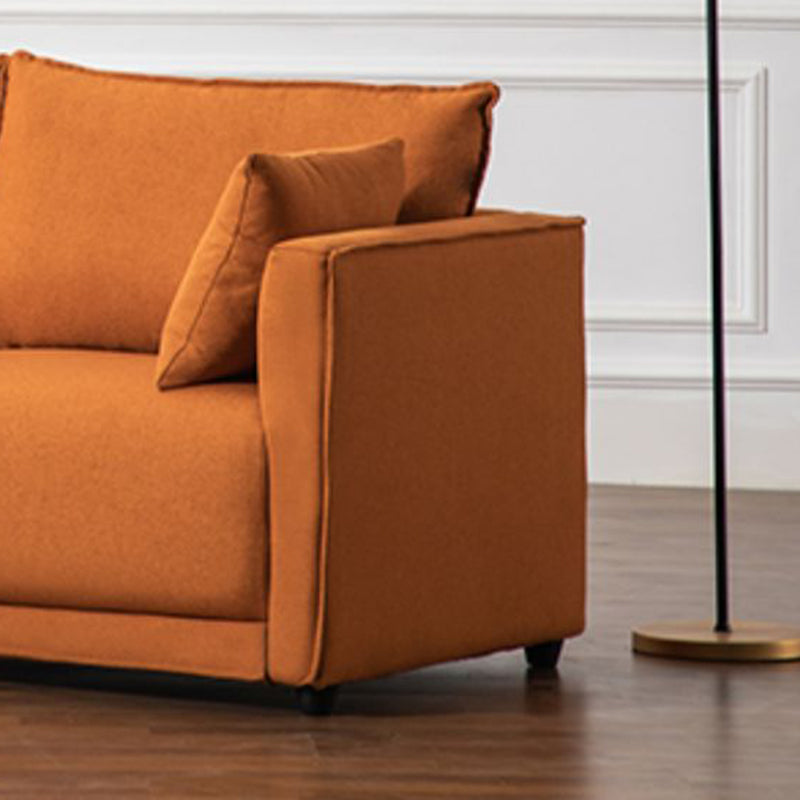 Contemporary Sofa with 2 Pillows Square Arm Living Room Settee Clearhalo 'furn' 'furn_sofas' 'Furniture' 'Living Room Furniture' 'Sofa' 'sofas' 6907629