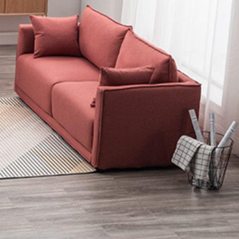 Contemporary Sofa with 2 Pillows Square Arm Living Room Settee Clearhalo 'furn' 'furn_sofas' 'Furniture' 'Living Room Furniture' 'Sofa' 'sofas' 6907636