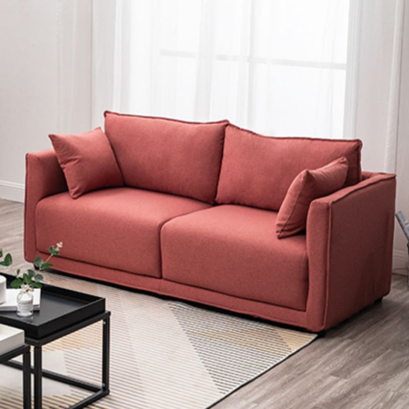 Contemporary Sofa with 2 Pillows Square Arm Living Room Settee Clearhalo 'furn' 'furn_sofas' 'Furniture' 'Living Room Furniture' 'Sofa' 'sofas' 6907642