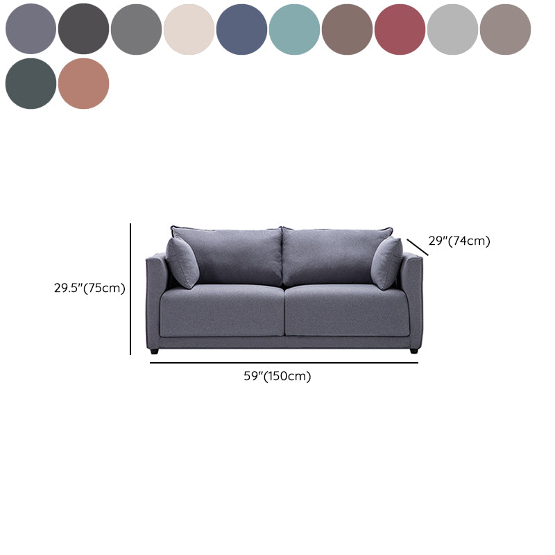 Contemporary Sofa with 2 Pillows Square Arm Living Room Settee Clearhalo 'furn' 'furn_sofas' 'Furniture' 'Living Room Furniture' 'Sofa' 'sofas' 6907647