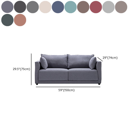 Contemporary Sofa with 2 Pillows Square Arm Living Room Settee Clearhalo 'furn' 'furn_sofas' 'Furniture' 'Living Room Furniture' 'Sofa' 'sofas' 6907647