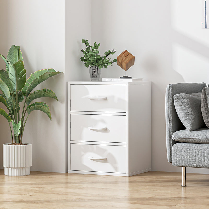 Modern Wooden Accent Cabinet Bar Pulls Handle Design Storage Cabinet 19"L x 12"W x 22"H White Clearhalo 'Cabinets & Chests' 'cabinets_chests' 'furn' 'furn_cabinets_chests' 'Furniture' 'Living Room Furniture' 6907654