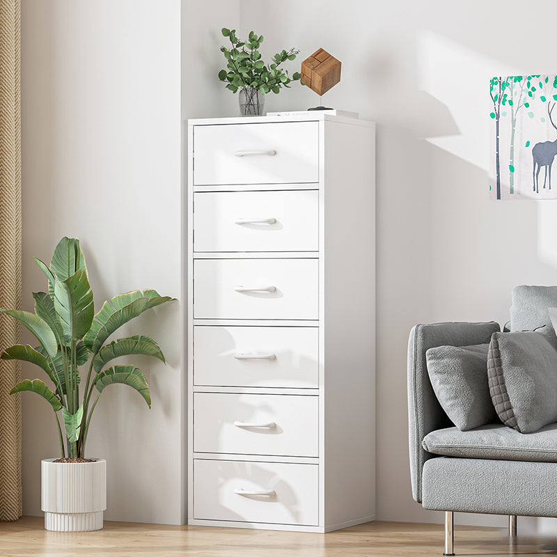 Modern Wooden Accent Cabinet Bar Pulls Handle Design Storage Cabinet 19"L x 12"W x 45"H White Clearhalo 'Cabinets & Chests' 'cabinets_chests' 'furn' 'furn_cabinets_chests' 'Furniture' 'Living Room Furniture' 6907672