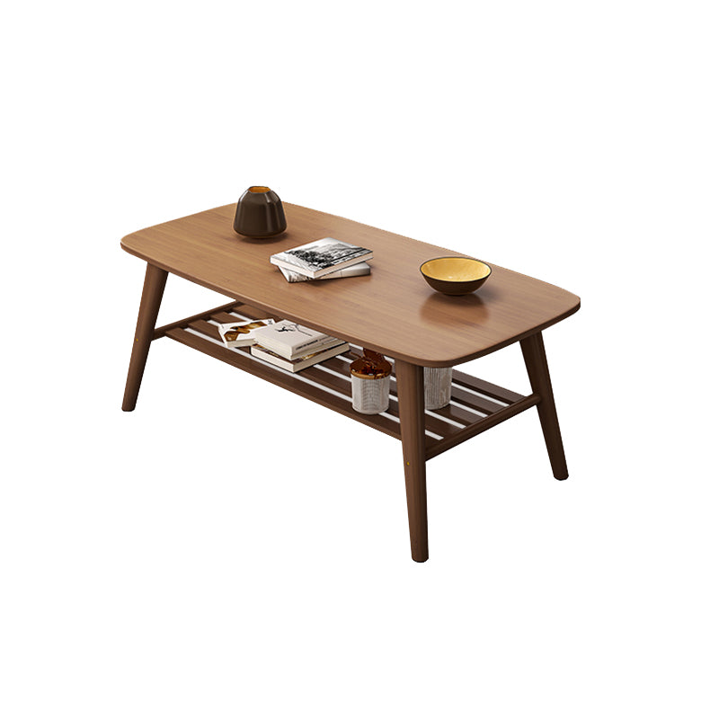 4 Legs Coffee Table Single Modern Oval Cocktail Table with Shelf Clearhalo 'Coffee & Accent Tables' 'Coffee Tables' 'coffee_tables' 'furn' 'furn_coffee_tables' 'Furniture' 'Living Room Furniture' 6907701