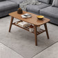 4 Legs Coffee Table Single Modern Oval Cocktail Table with Shelf 39.5"L x 19.5"W x 16"H Walnut Shelves Included Clearhalo 'Coffee & Accent Tables' 'Coffee Tables' 'coffee_tables' 'furn' 'furn_coffee_tables' 'Furniture' 'Living Room Furniture' 6907707