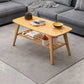 4 Legs Coffee Table Single Modern Oval Cocktail Table with Shelf 39.5"L x 19.5"W x 16"H Natural Shelves Included Clearhalo 'Coffee & Accent Tables' 'Coffee Tables' 'coffee_tables' 'furn' 'furn_coffee_tables' 'Furniture' 'Living Room Furniture' 6907716