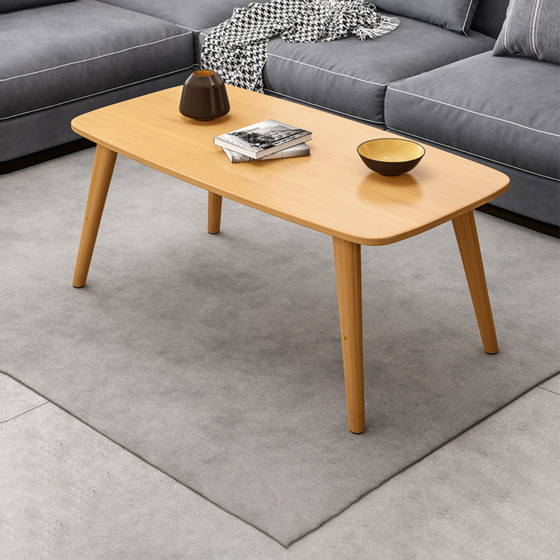 4 Legs Coffee Table Single Modern Oval Cocktail Table with Shelf 39.5"L x 19.5"W x 16"H Natural Shelves Not Included Clearhalo 'Coffee & Accent Tables' 'Coffee Tables' 'coffee_tables' 'furn' 'furn_coffee_tables' 'Furniture' 'Living Room Furniture' 6907722