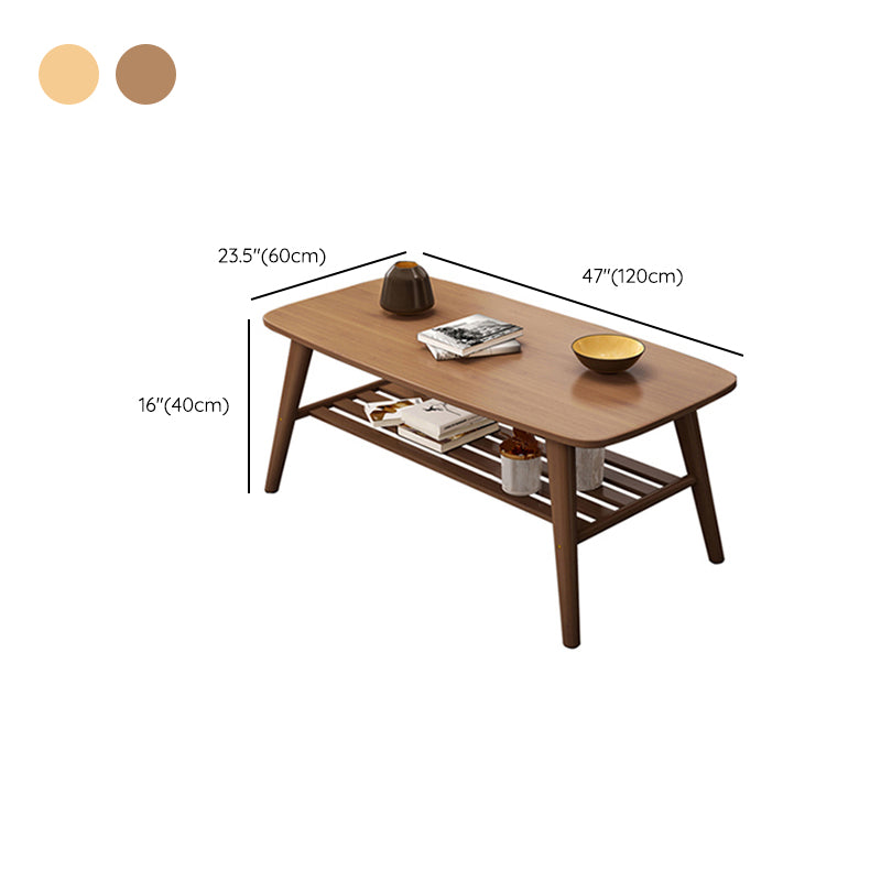 4 Legs Coffee Table Single Modern Oval Cocktail Table with Shelf Clearhalo 'Coffee & Accent Tables' 'Coffee Tables' 'coffee_tables' 'furn' 'furn_coffee_tables' 'Furniture' 'Living Room Furniture' 6907726