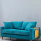 Scandinavian Sofa with 2 Pillows Square Arm Living Room Fabric Seating