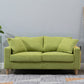 Scandinavian Sofa with 2 Pillows Square Arm Living Room Fabric Seating