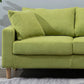 Scandinavian Sofa with 2 Pillows Square Arm Living Room Fabric Seating