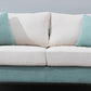 Scandinavian Sofa with 2 Pillows Square Arm Living Room Fabric Seating
