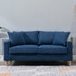 Scandinavian Sofa with 2 Pillows Square Arm Living Room Fabric Seating
