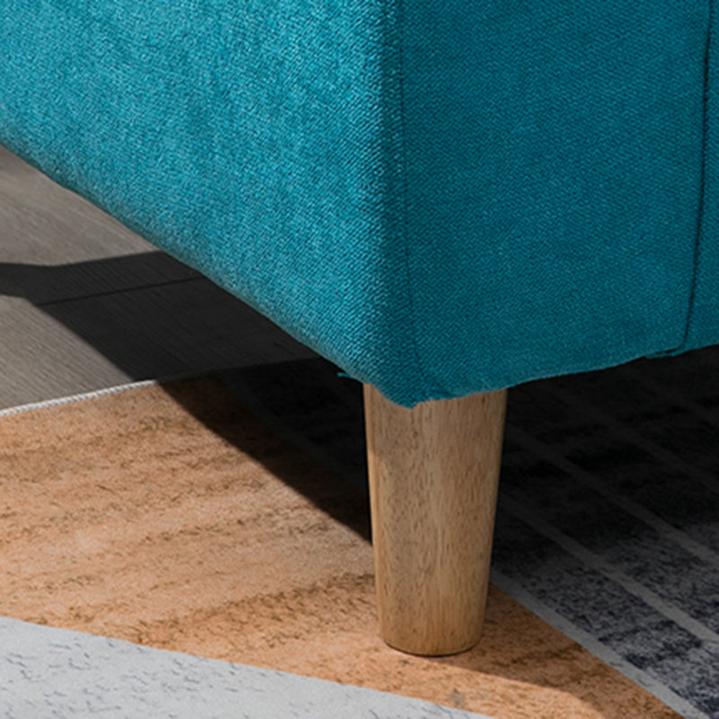 Scandinavian Sofa with 2 Pillows Square Arm Living Room Fabric Seating