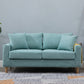 Scandinavian Sofa with 2 Pillows Square Arm Living Room Fabric Seating