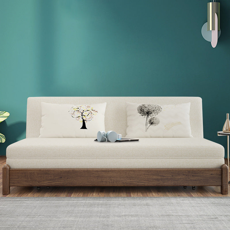 Contemporary Futon Sleeper Sofa Bed Pillow Included Futon Frame in White