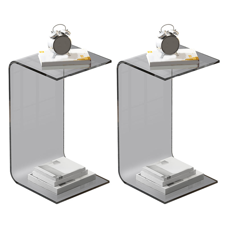 C-Shape Sofa Side Accent Table Plastic Contemporary Side Table Grey 2 Clearhalo 'Coffee & Accent Tables' 'End & Side Tables' 'end_side_tables' 'furn' 'furn_end_side_tables' 'Furniture' 'Living Room Furniture' 6907835