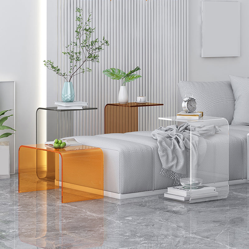 C-Shape Sofa Side Accent Table Plastic Contemporary Side Table Clearhalo 'Coffee & Accent Tables' 'End & Side Tables' 'end_side_tables' 'furn' 'furn_end_side_tables' 'Furniture' 'Living Room Furniture' 6907838