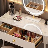 Bright White Makeup Vanity Desk 15.74" Wide Vanity Tables with Storage Drawer